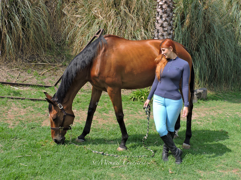Blusa de entrenamiento St. Michael Equestrian - Azul